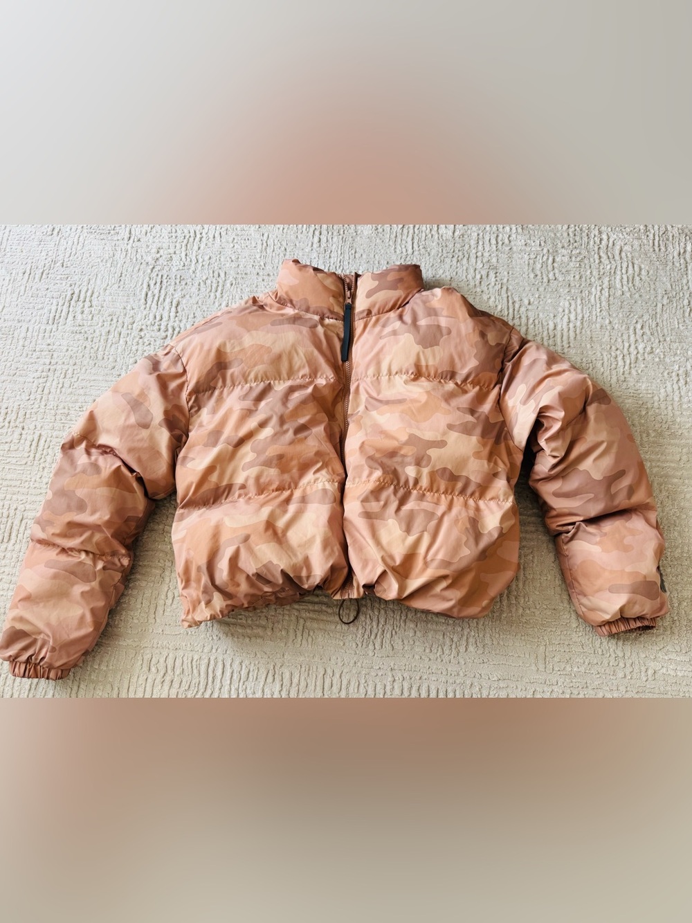 Fabletics Peach Camo Puffer Jacket